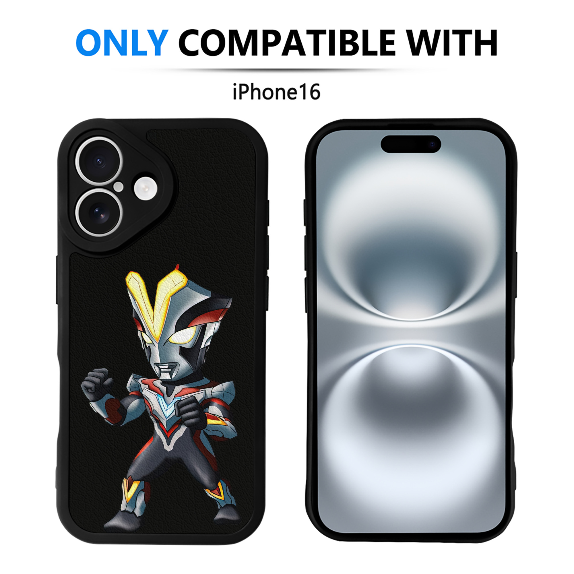 （画像用） ウルトラマン Ultraman 【iPhone 16シリーズ対応】シリコンスマホケース（レザー調） 材質：シリコン
